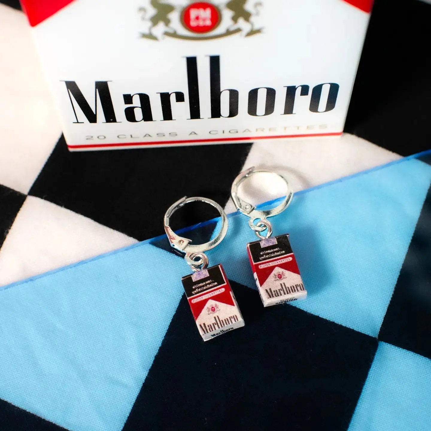 Cigarette Box Earrings