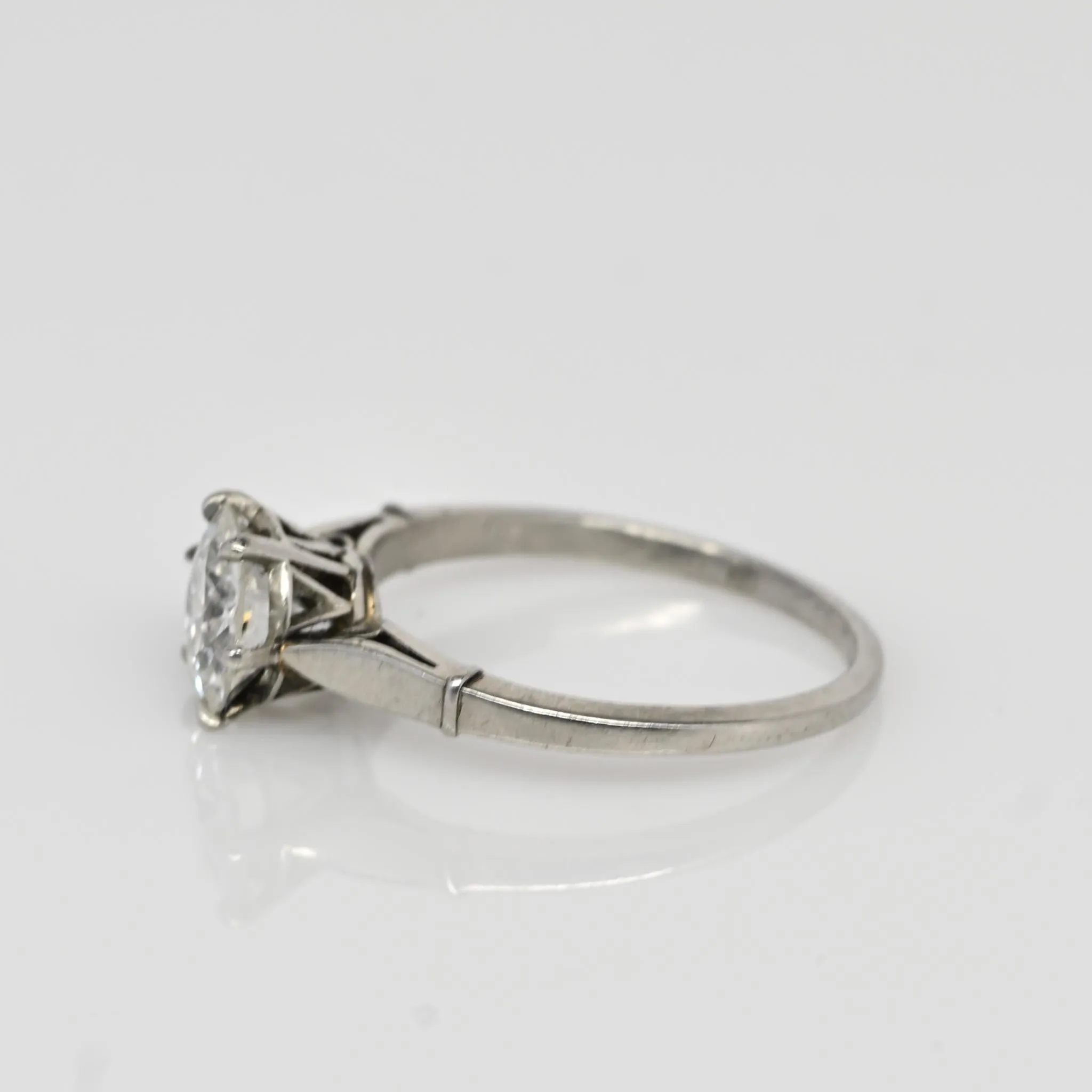 Circa 1920's Art Deco Platinum Brilliant Cut GIA Certified Diamond Ring