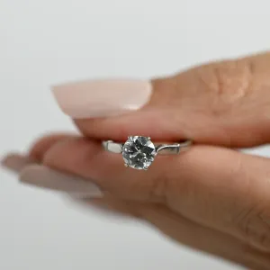Circa 1920's Art Deco Platinum Brilliant Cut GIA Certified Diamond Ring