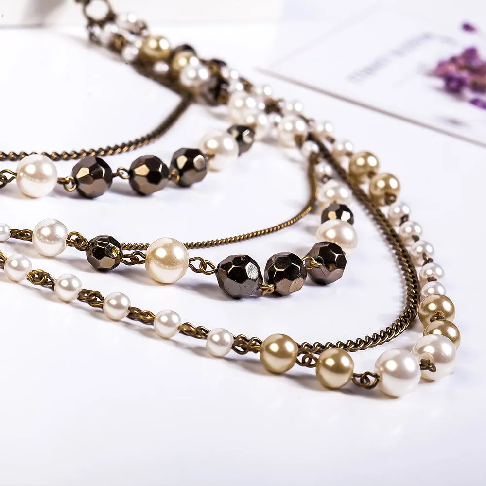 Collier Elegant Simulated Pearl Necklace Women