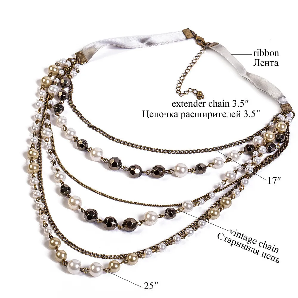 Collier Elegant Simulated Pearl Necklace Women