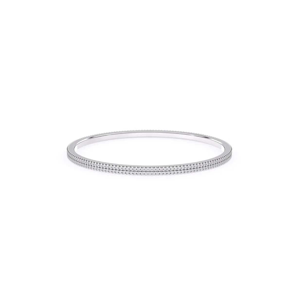 Delicate Two Row Round Diamond Bangle