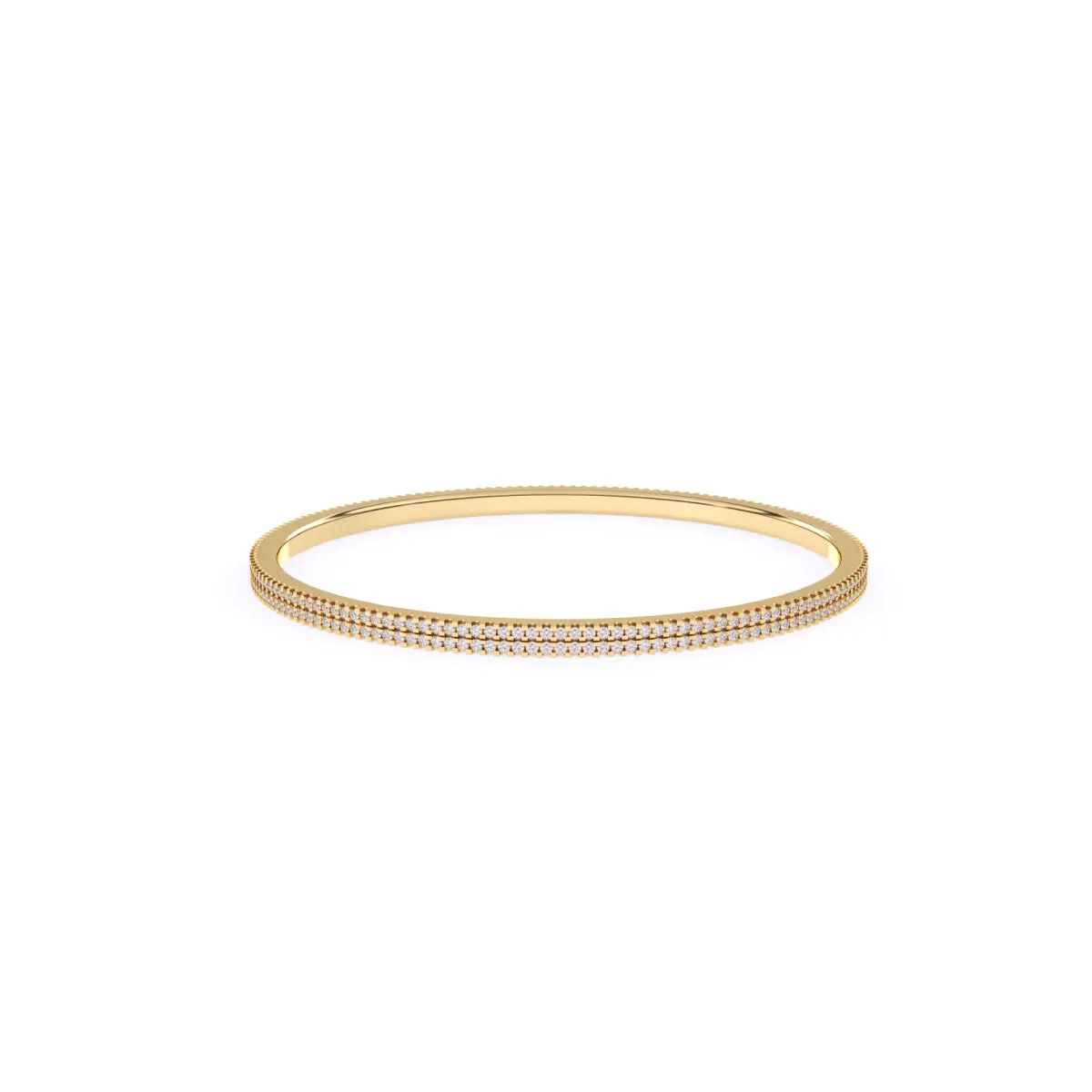 Delicate Two Row Round Diamond Bangle