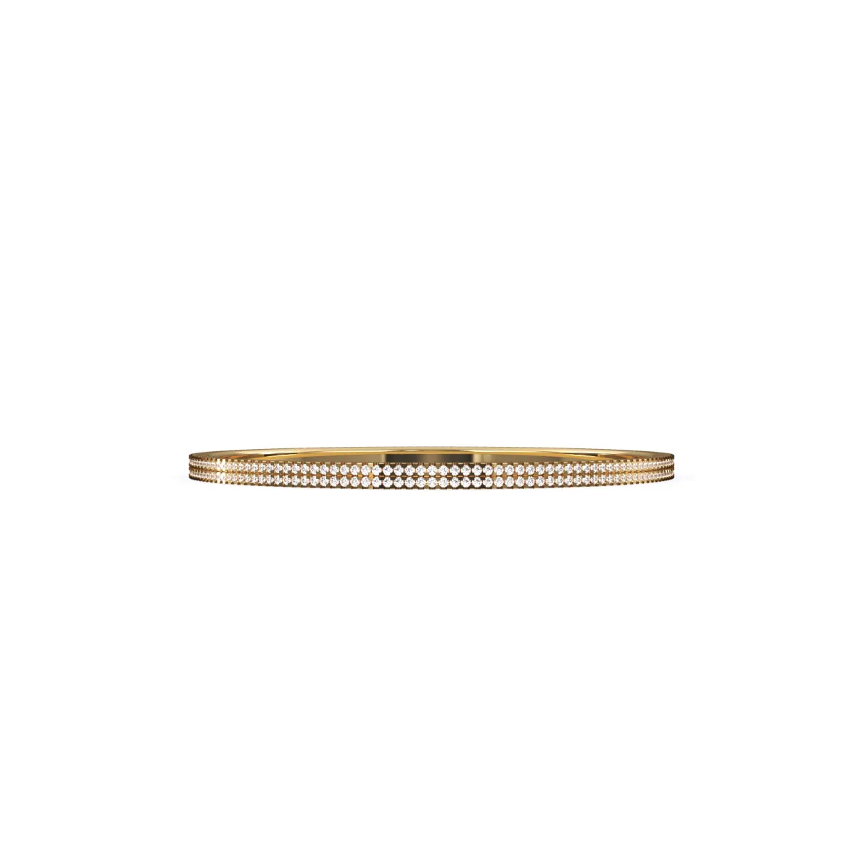 Delicate Two Row Round Diamond Bangle
