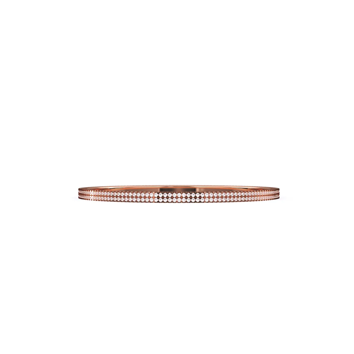 Delicate Two Row Round Diamond Bangle