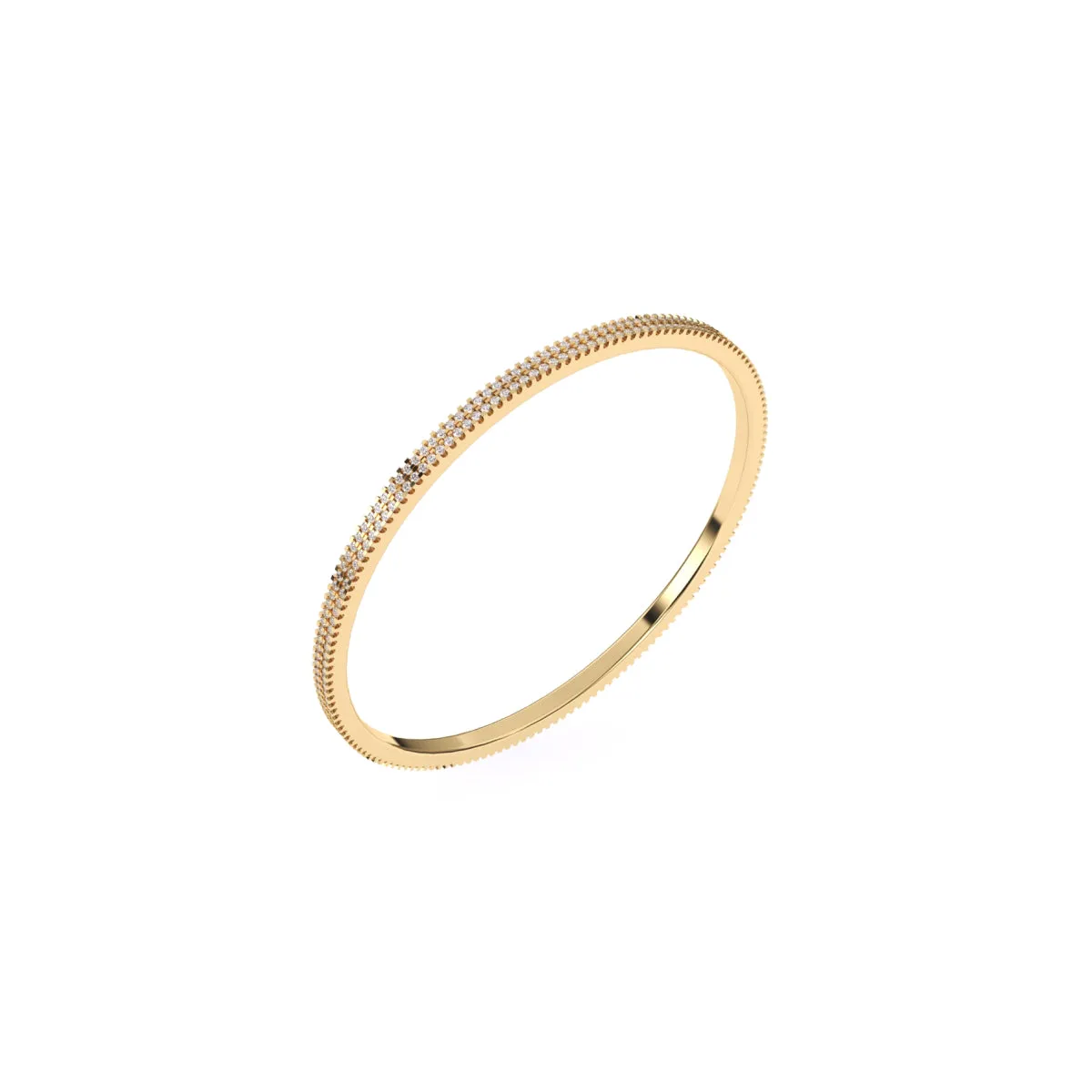 Delicate Two Row Round Diamond Bangle
