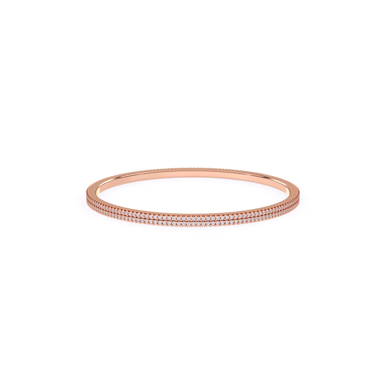 Delicate Two Row Round Diamond Bangle