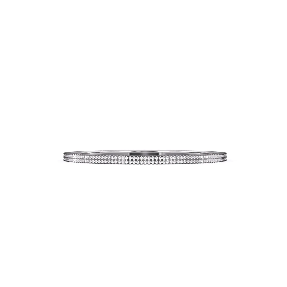 Delicate Two Row Round Diamond Bangle