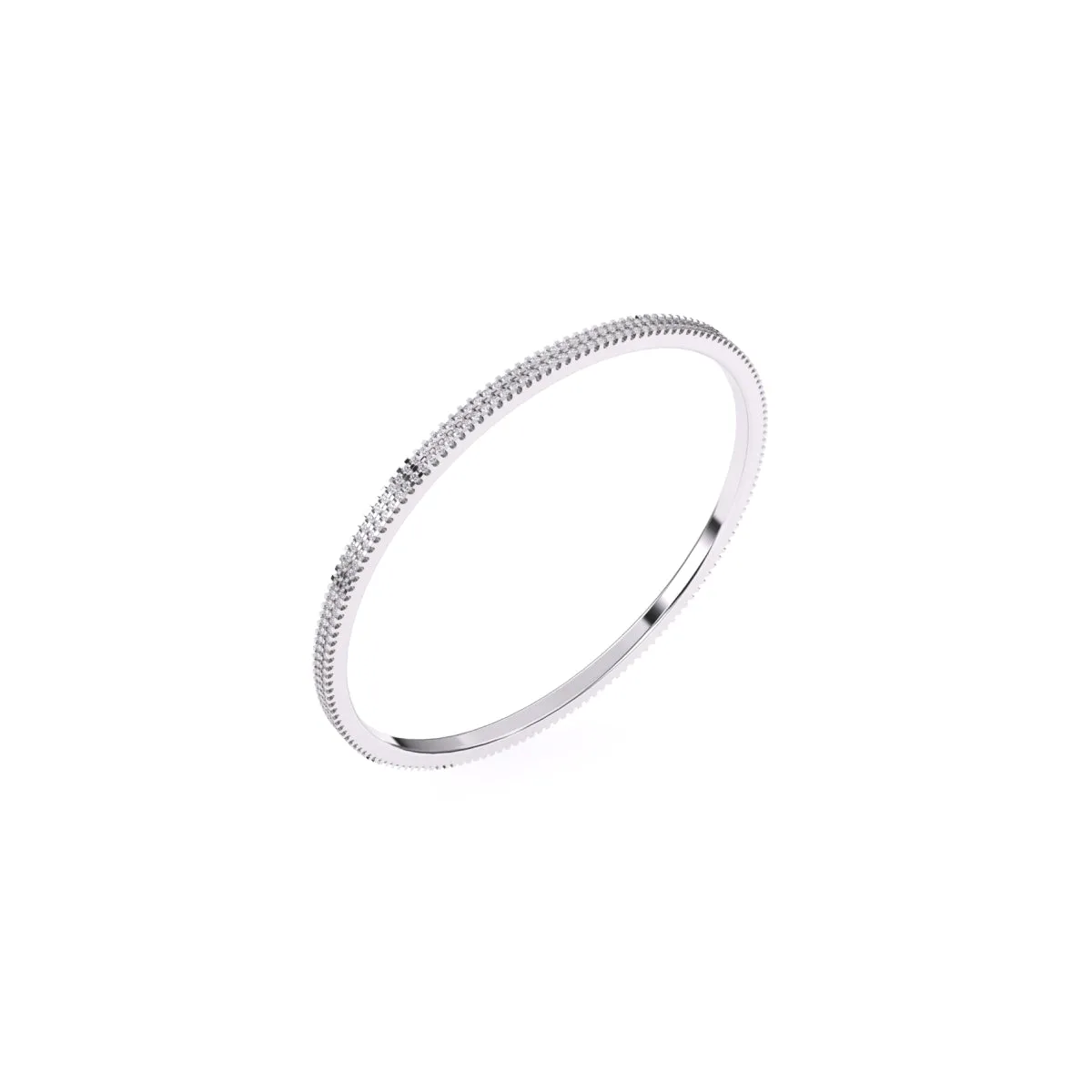Delicate Two Row Round Diamond Bangle