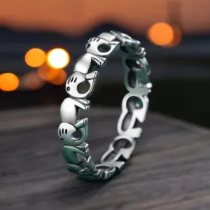 Delta Sigma Theta Sterling Silver Elephant Ring