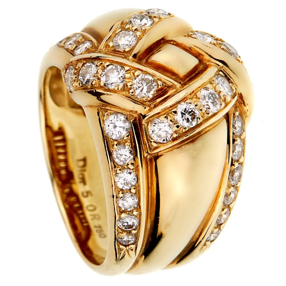 Dior Vintage Diamond Gold Cocktail Ring