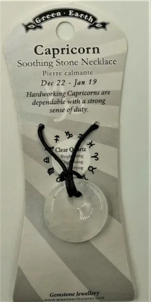 Donut Pendant - Zodiac Capricorn Clear Quartz (Set Of 3)