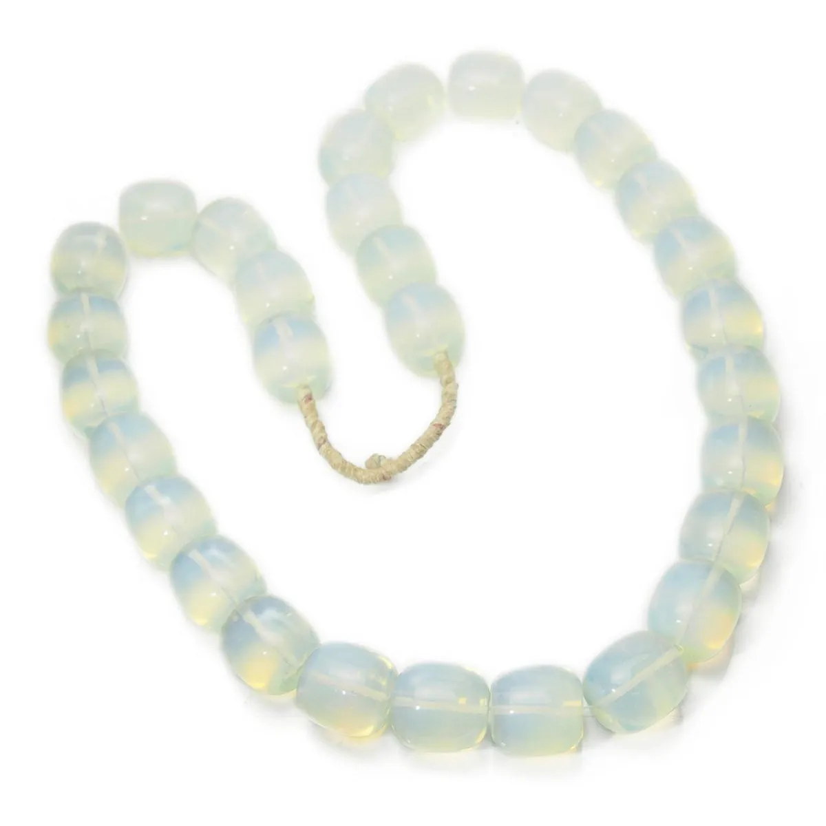Early 20th Century Bohemian "Moon Glass" Opalescent Trade Bead Necklaces from Nigeria