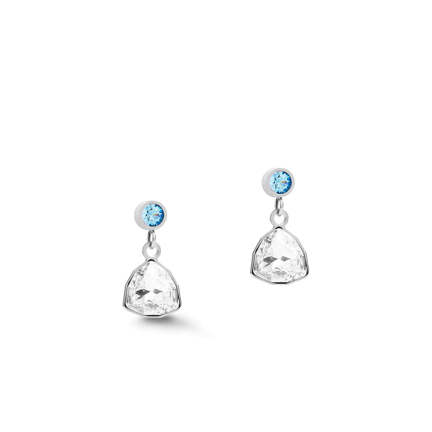 Earrings Pendant Curvy Triangle aqua