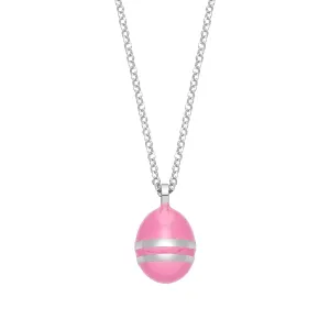 Easter Egg Baby Pink | Enamel | Rhodium Plated 925 Silver