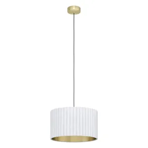 Eglo Lighting Tamaresco E27 Brass/White Oval Pendant Light