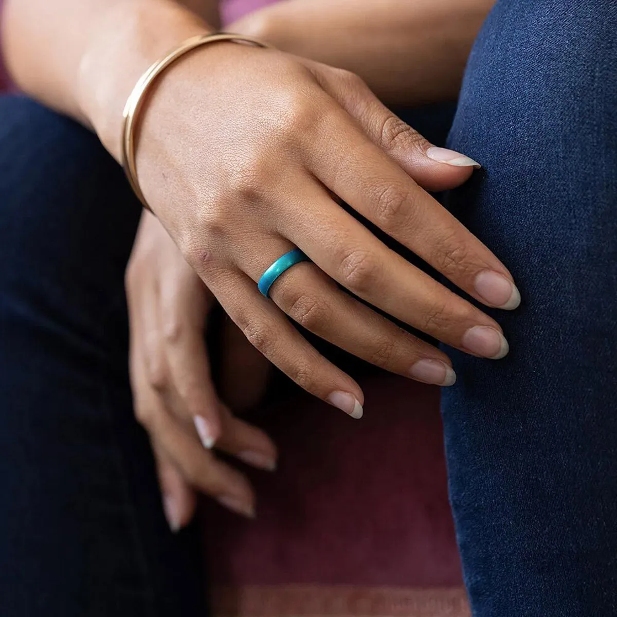 Enso Rings Thin Elements Series Silicone Ring - Silver