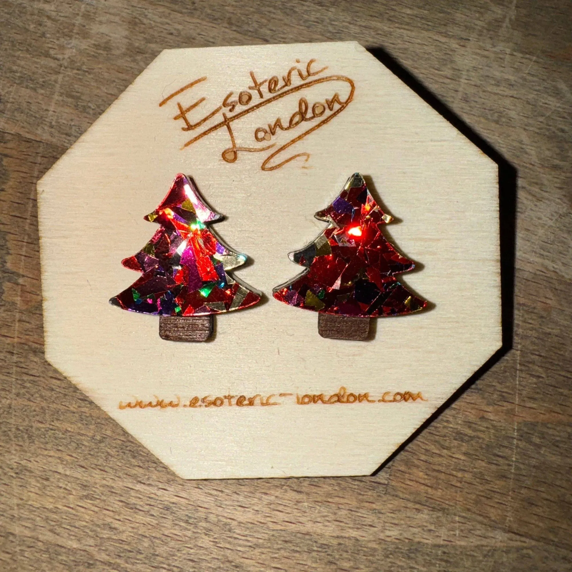 Esoteric London Colour Pop Christmas Tree Stud Earrings