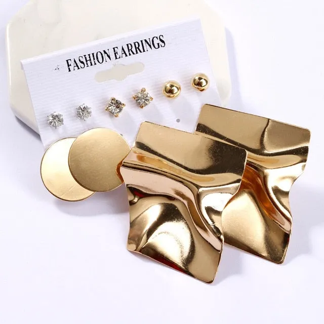 Exknl Women Earrings Set Acrylic Pearl Earrings For Women Bohemian Leopard Tassel Stud Earrings 2020 New Brincos Fashion Jewelry