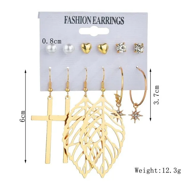 Exknl Women Earrings Set Acrylic Pearl Earrings For Women Bohemian Leopard Tassel Stud Earrings 2020 New Brincos Fashion Jewelry