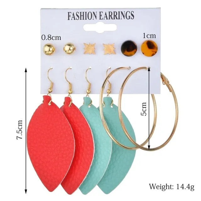 Exknl Women Earrings Set Acrylic Pearl Earrings For Women Bohemian Leopard Tassel Stud Earrings 2020 New Brincos Fashion Jewelry