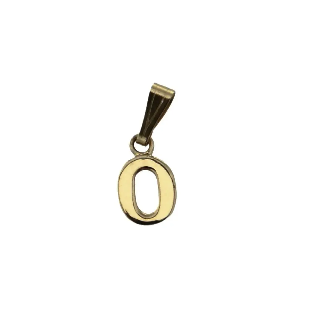 Exquisite18K Solid Yellow Gold Small Initial Letter Pendants