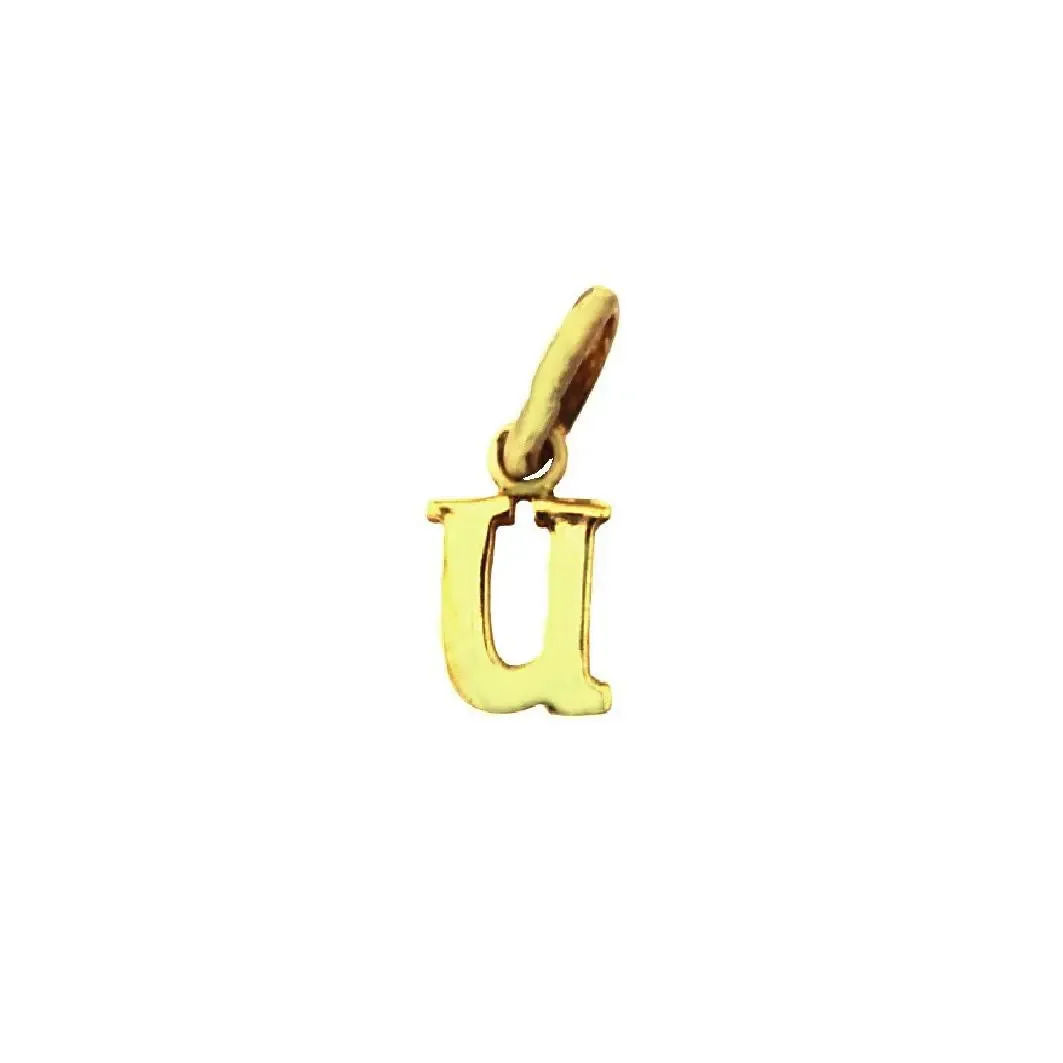 Exquisite18K Solid Yellow Gold Small Initial Letter Pendants