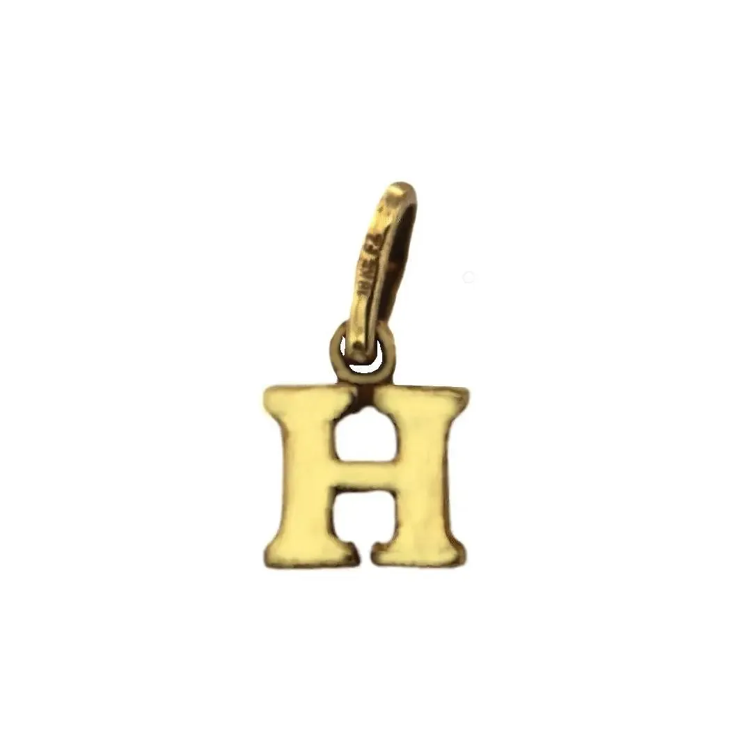 Exquisite18K Solid Yellow Gold Small Initial Letter Pendants