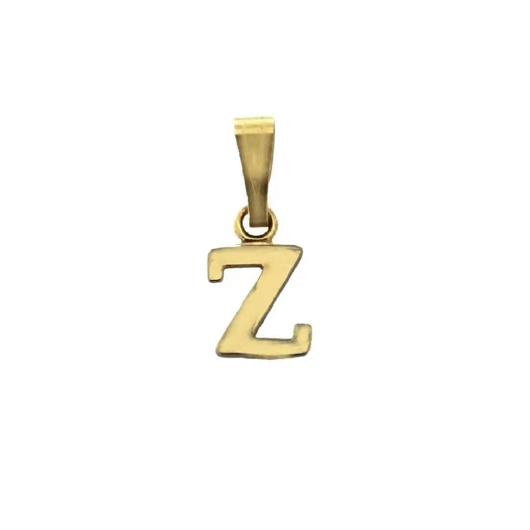 Exquisite18K Solid Yellow Gold Small Initial Letter Pendants