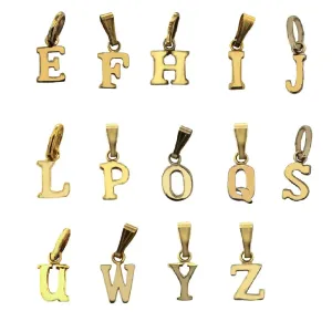 Exquisite18K Solid Yellow Gold Small Initial Letter Pendants