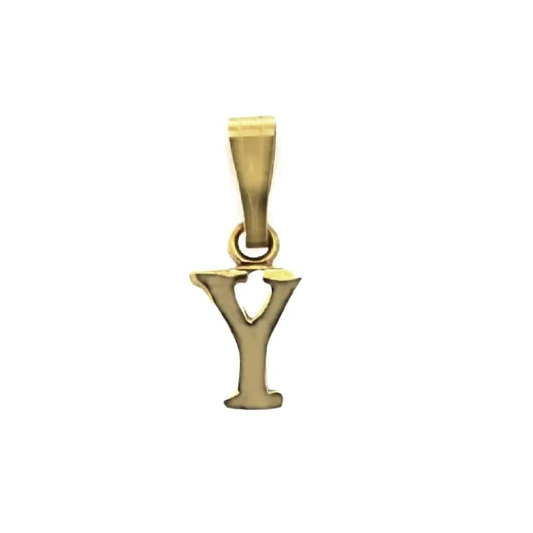 Exquisite18K Solid Yellow Gold Small Initial Letter Pendants