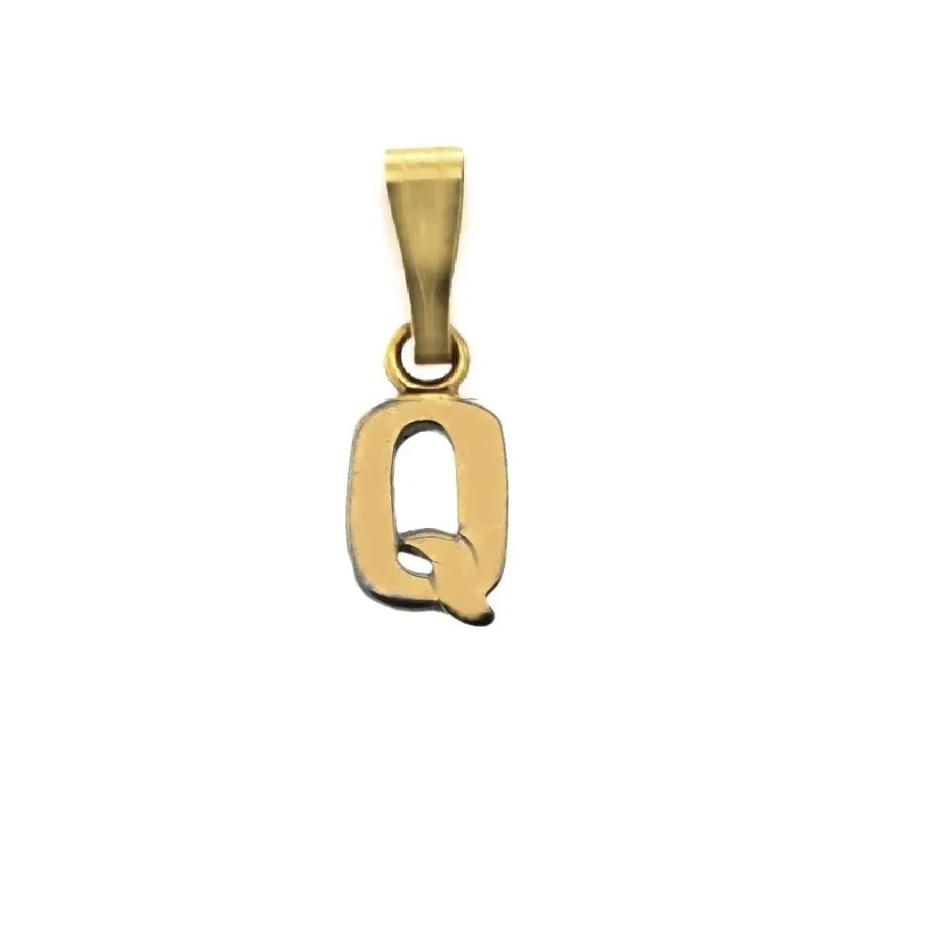 Exquisite18K Solid Yellow Gold Small Initial Letter Pendants