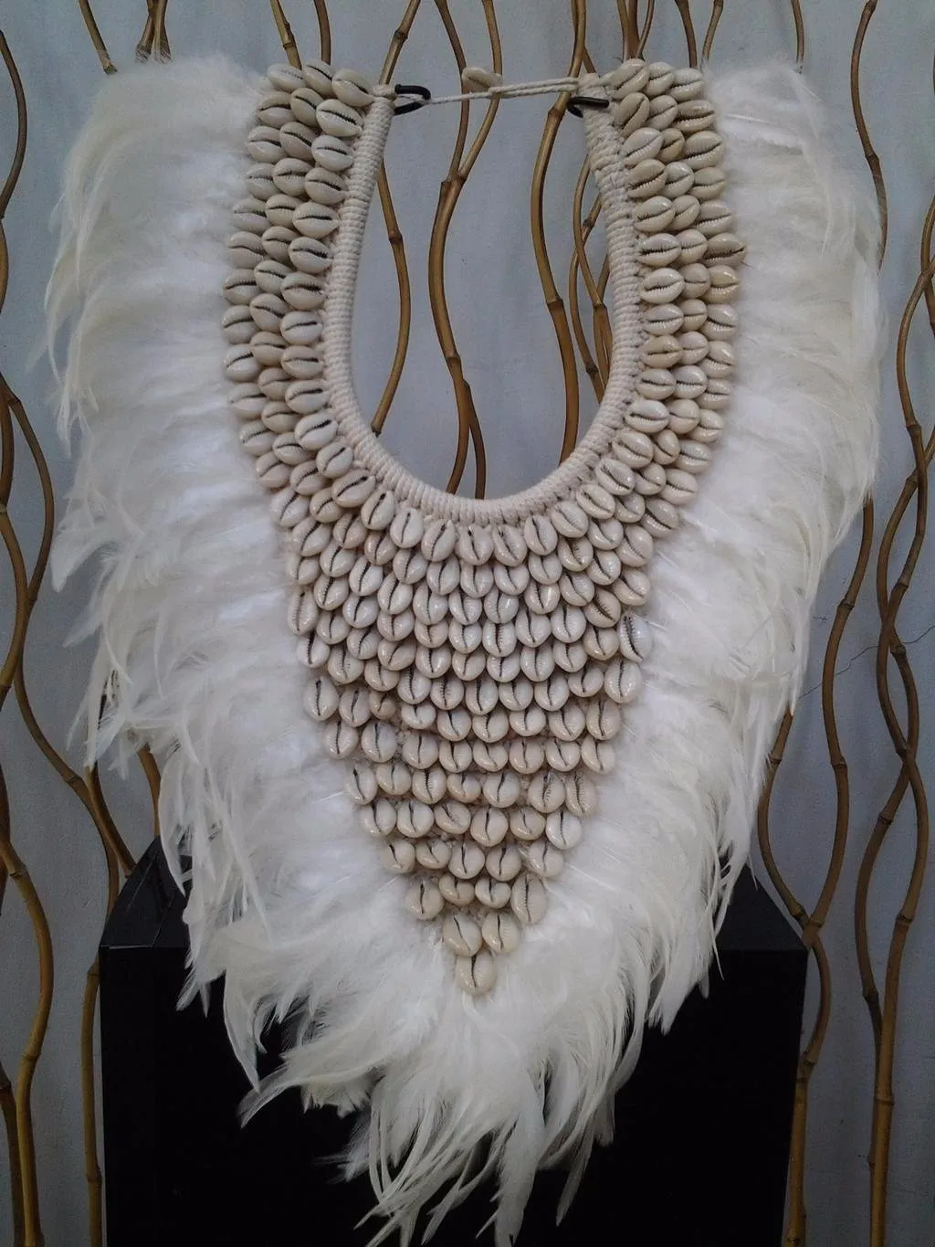 Full White Papua Native Warrior necklace