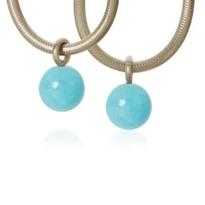 Globe 18K Whitegold Pendants w. Turquoises
