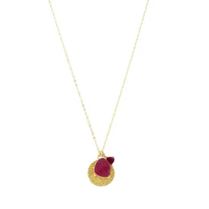 Gold Gemstone  Coin Tassel Necklace