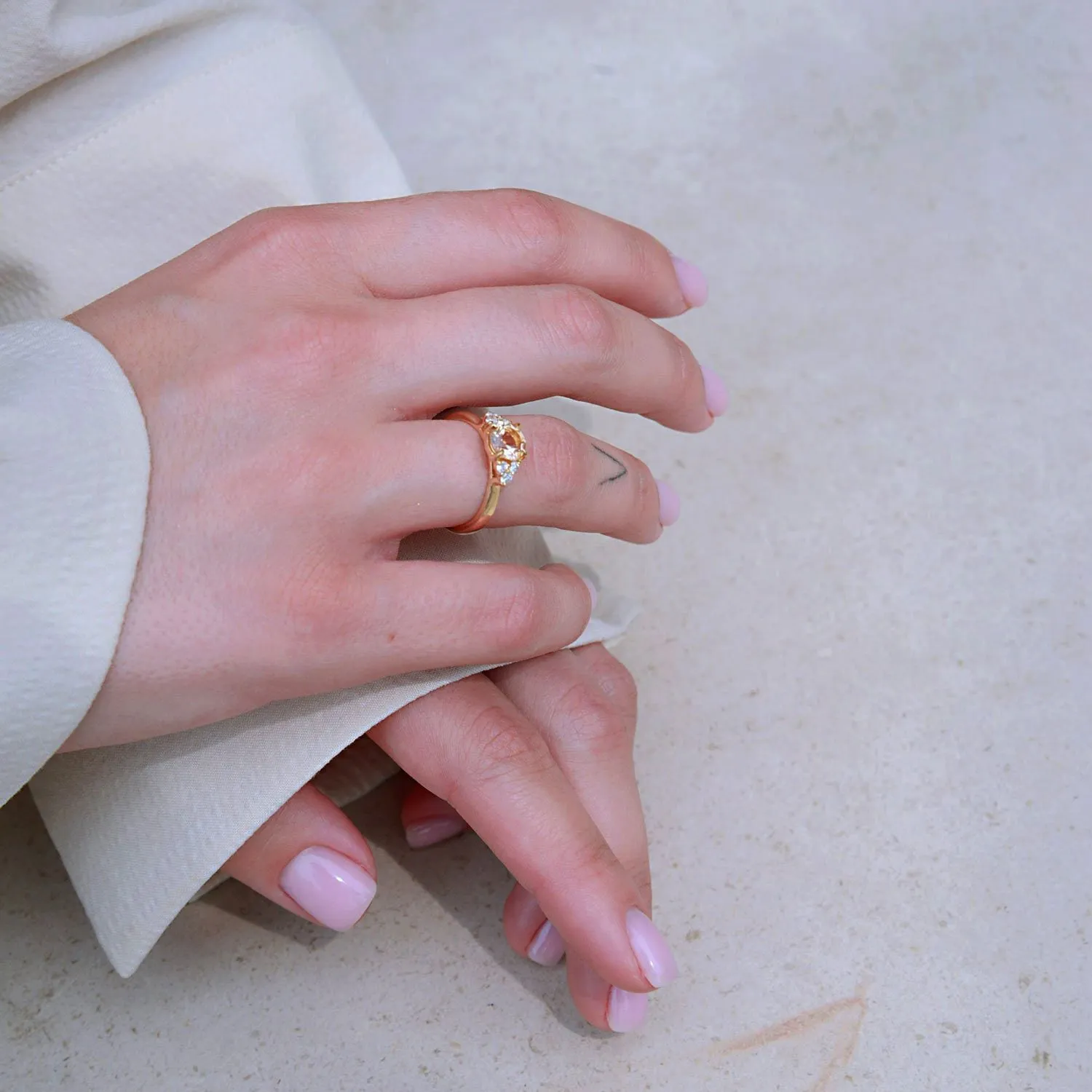 Gracious Dream Round Morganite Engagement Ring