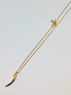 Heather Benjamin Single Grey Lip Shard Necklace
