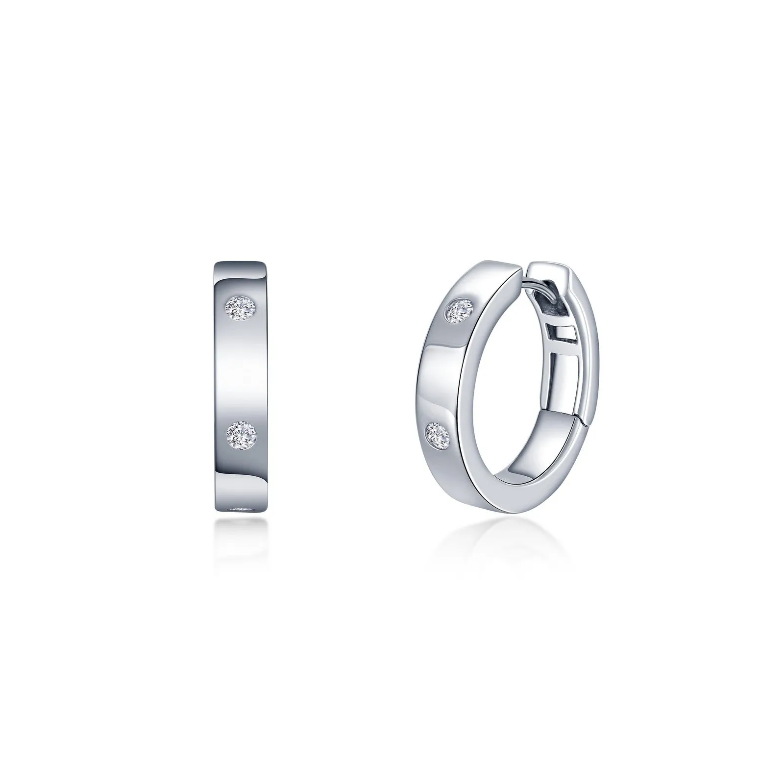 Invisible Set Huggie Hoop Earrings E0559CLP00