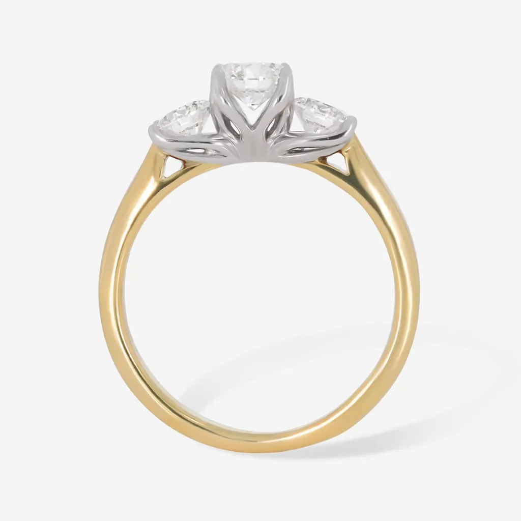 LEXI 1.00ct | Round 3-Stone Diamond Set in 18ct Gold