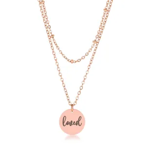 LOVCIA Elegant Rose Gold LOVED Pendant Necklace