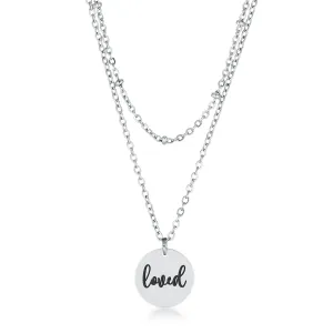 LOVCIA Elegant Silver Loved Stainless Steel Necklace with Saturn Chain