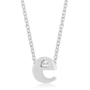LOVCIA Jewelry Elegant Rhodium Initial E Necklace