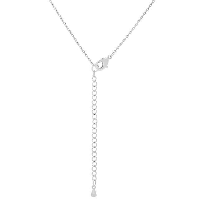 LOVCIA Shiny Rhodium Plated Brass Initial 'F' Necklace