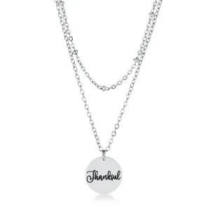 LOVCIA Stylish Silver-Toned Thankful Pendant Necklace