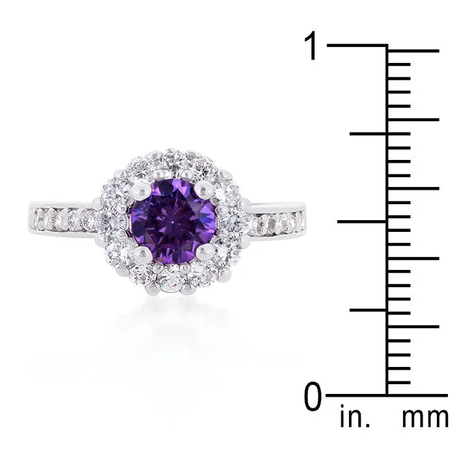 LOVCIA Timeless Platinum Luster Purple Halo Ring