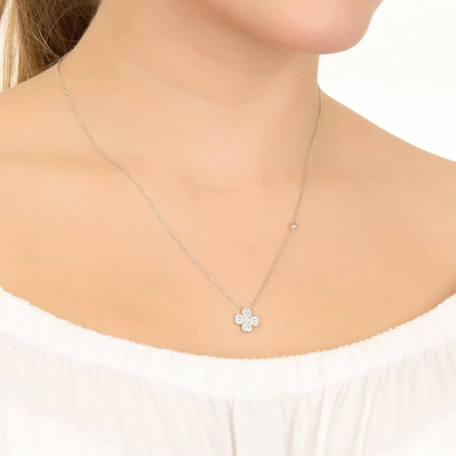 Lucky Four Leaf Clover Necklace Dipped in Gold