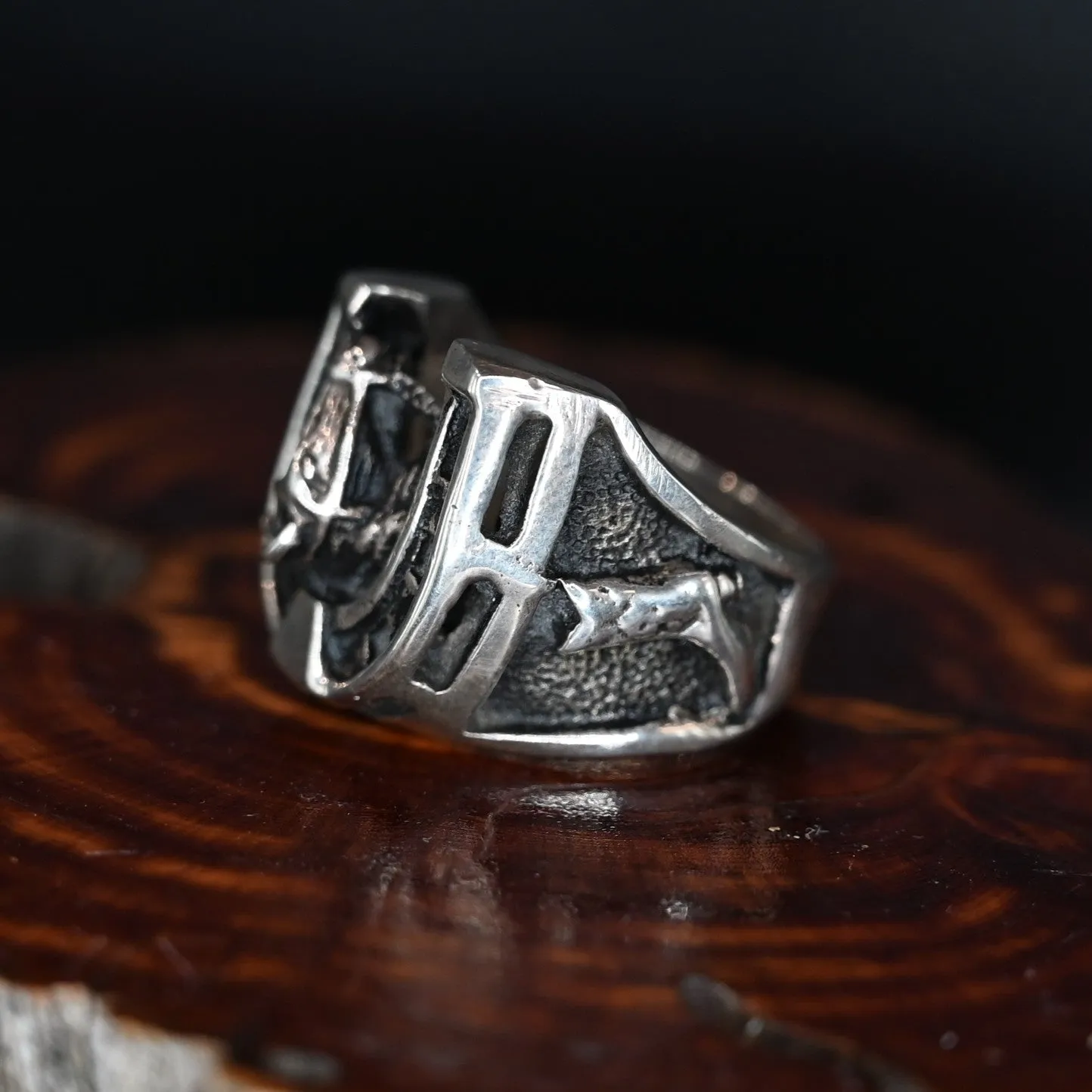 Men's Horseshoe Ring Cast Silver