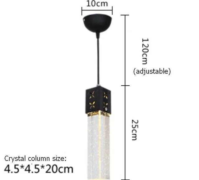 Modern Rectangle Bubble Crystal Ceiling Pendant Light LED Lamp