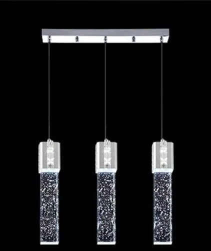 Modern Rectangle Bubble Crystal Ceiling Pendant Light LED Lamp