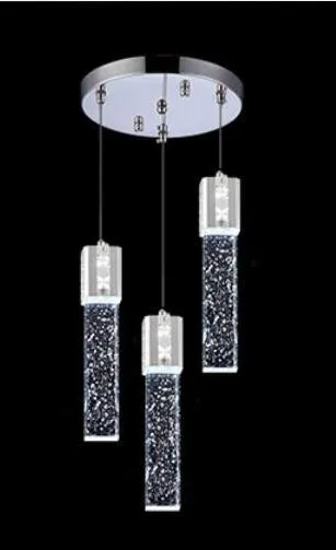 Modern Rectangle Bubble Crystal Ceiling Pendant Light LED Lamp